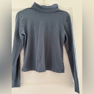Dynamite Steel Blue Turtleneck Long Sleeve Top